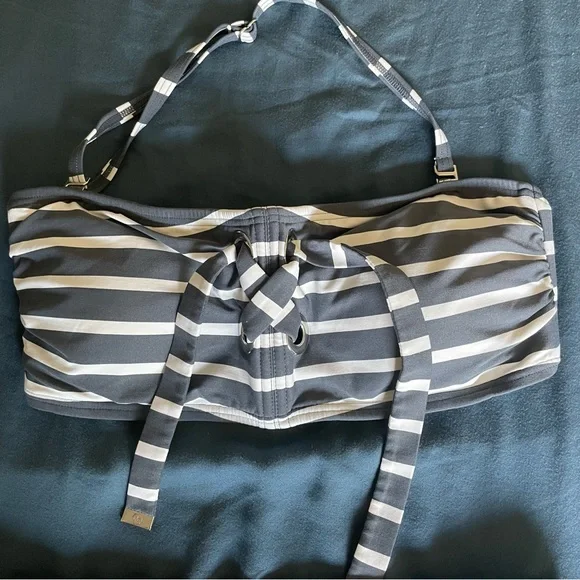 Micheal Kors Striped Gray and White Bikini Set - Picture 2 of 10